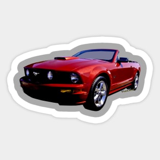 Red Mustang Convertible Sticker